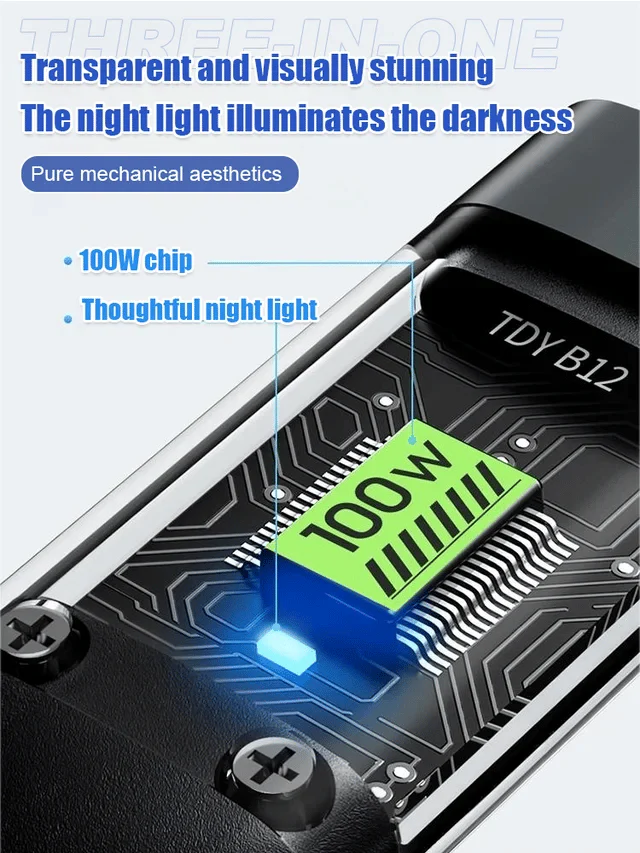 Buy 2 Get 10% Off-Transparent Luminous Super Fast Charging 3-in-1 Data Cable