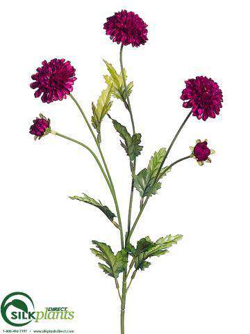 Silk Plants Direct Pompon Mum Spray - Yellow - Pack of 12
