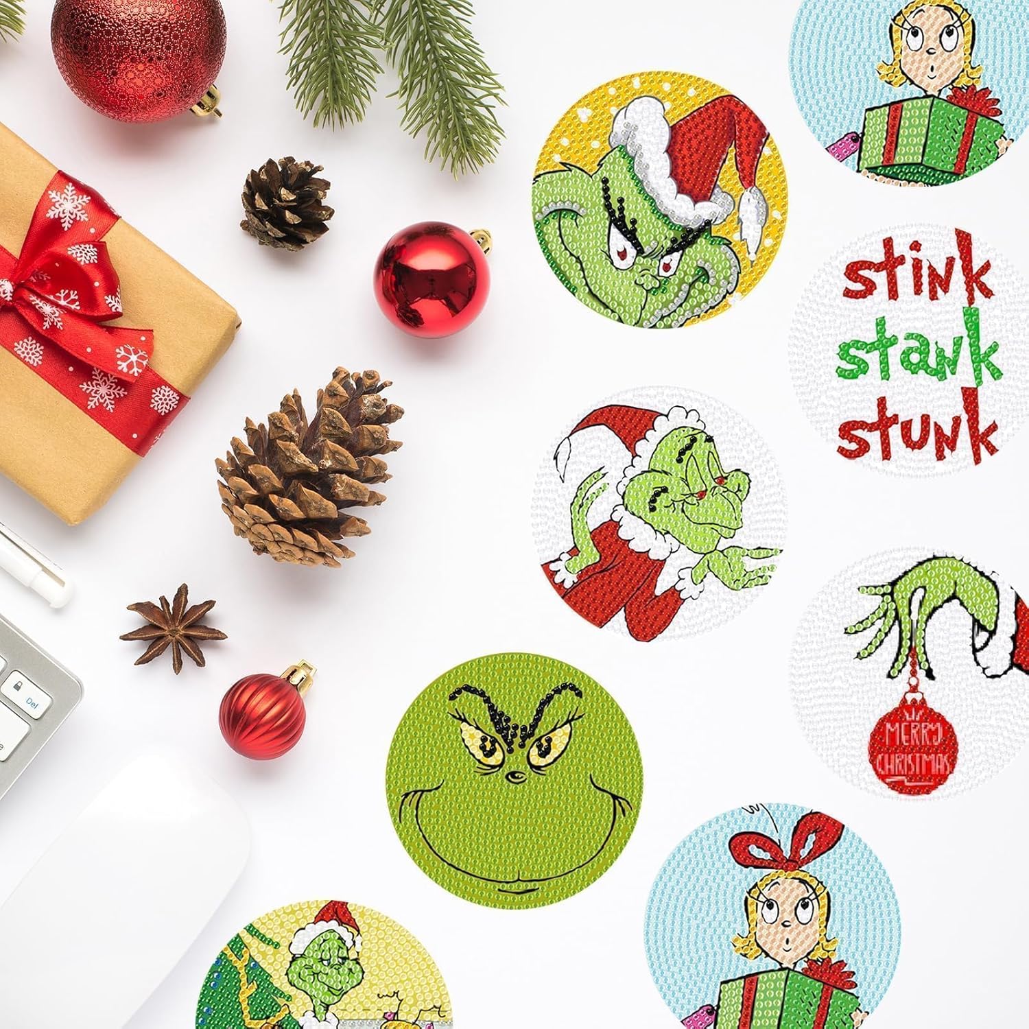 DIY Christmas Stunk Diamond Painting Coasters