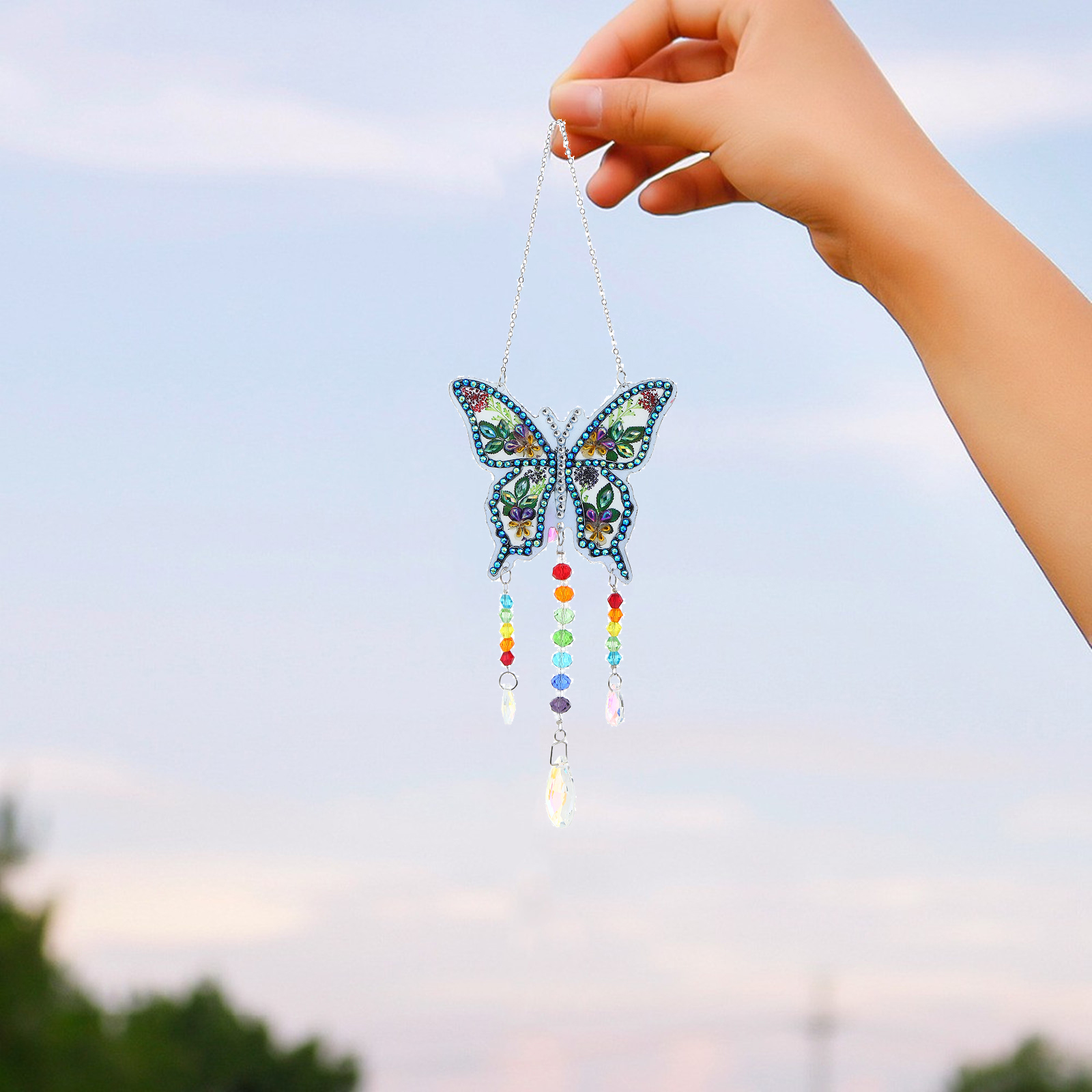 DIY Diamond Painting Wind Chime - Butterfly