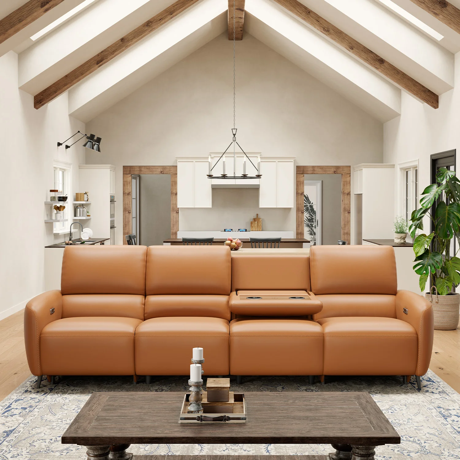 AeroStretch 3 Seater Power Zero Wall Recliner Sofa with Drop Down Table Tray