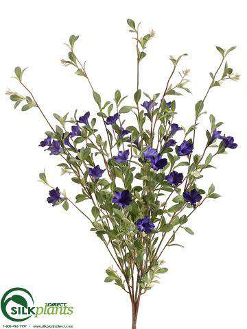 Silk Plants Direct Wild Petunia Bush - Cream Purple - Pack of 6