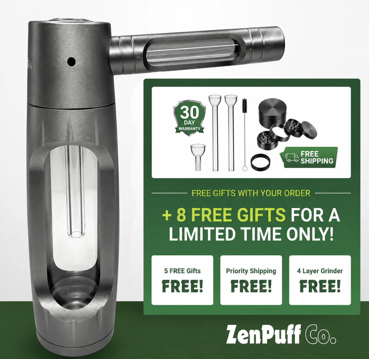 ZenPuff Co.™ Premium Glass & Aluminum Water Bottle