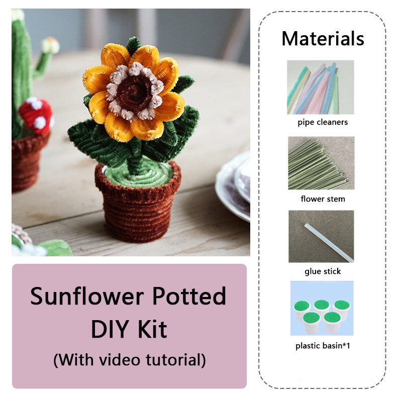 DIY Pipe Cleaners Kit - Sunflower Potted