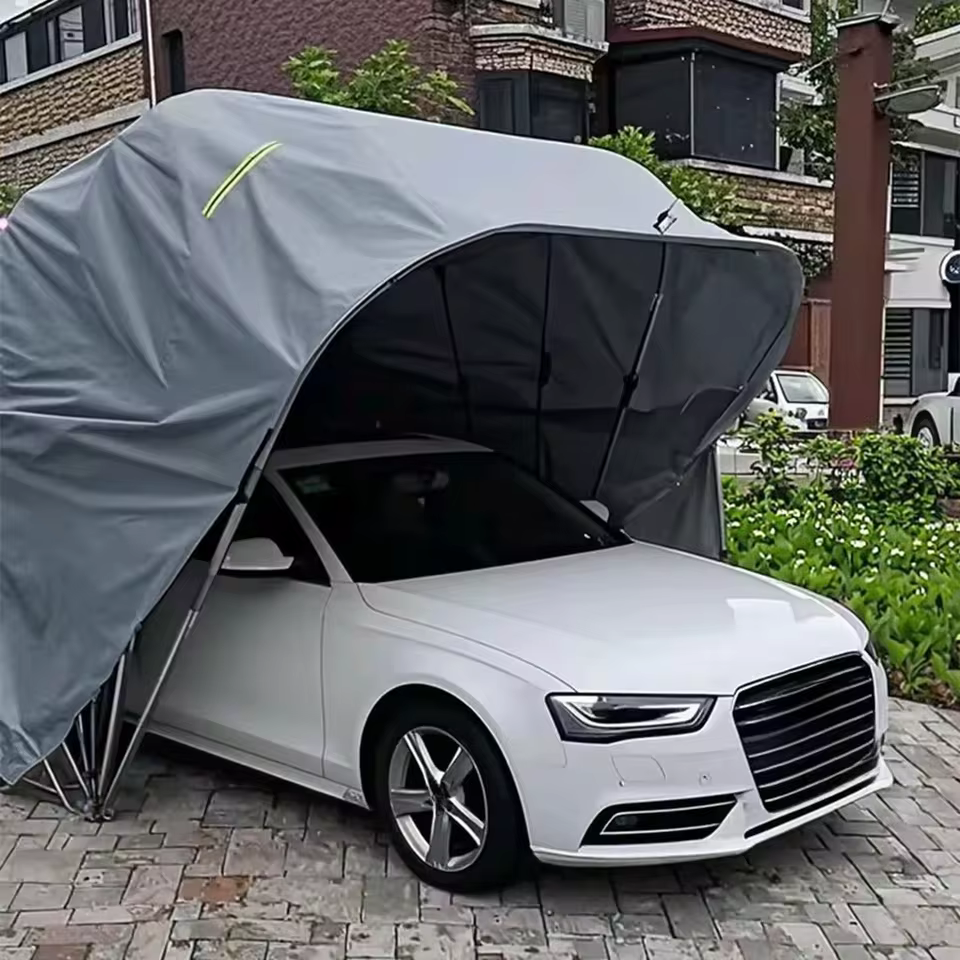 Modern portable carport tent with canopy cover heat-treated metal frame for outdoor car and motorcycle parking storage