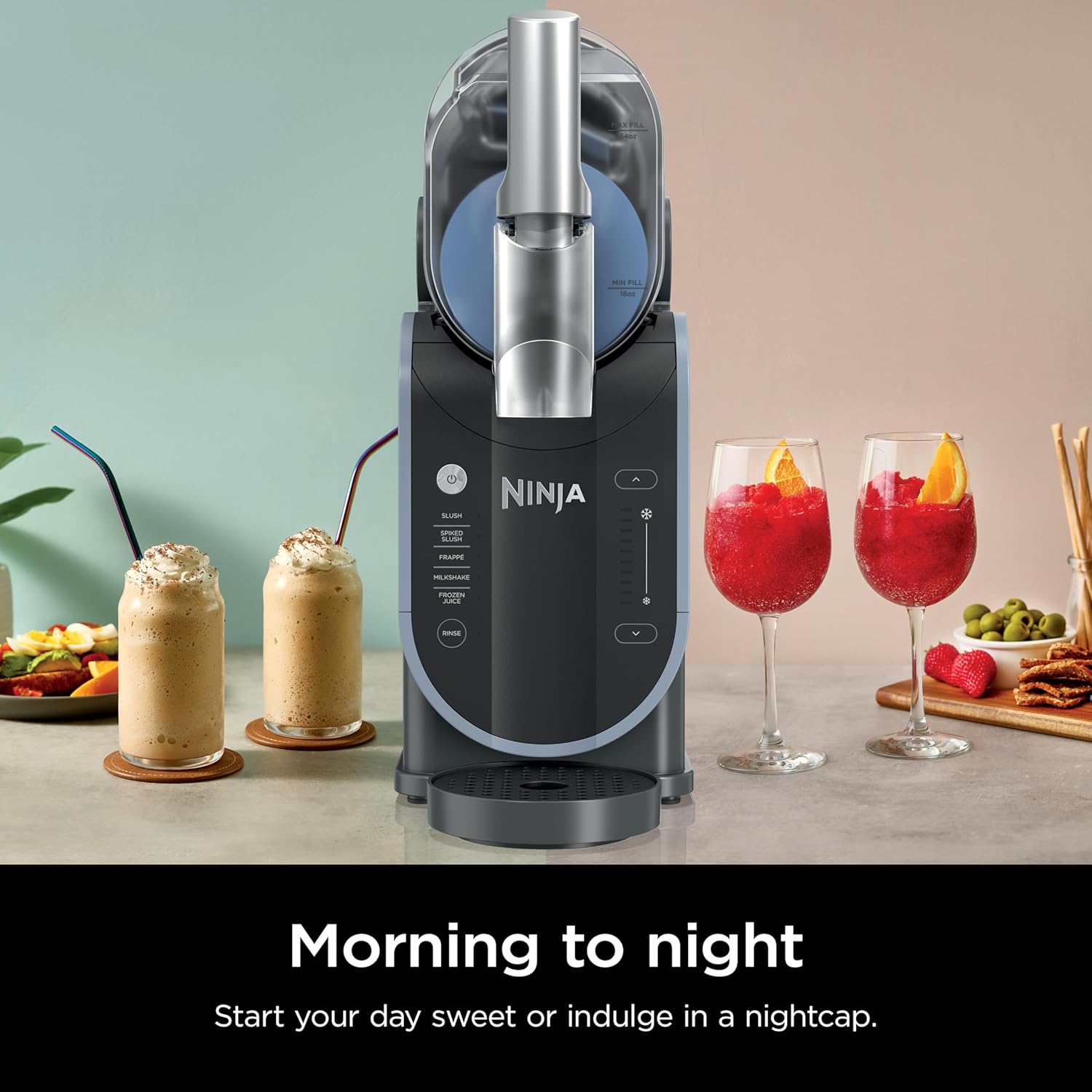 Professional Frozen Drink Maker with RapidChill Technology, 88 oz. Frozen Drink & Slushie Machine, 5 Preset Programs, Frozen Margaritas, Frappés, and More, Orange Mango, FS301OR