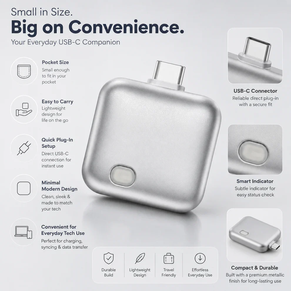 140W Fast Charge Separator – Auto Disconnect Charging Adapter - فاصل شاحن ذكي وإيقاف تلقائي للجوالات تايب سي حتى 140 واط
