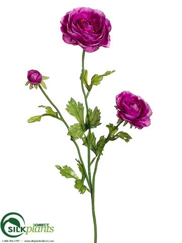 Silk Plants Direct Ranunculus Spray - Green - Pack of 12