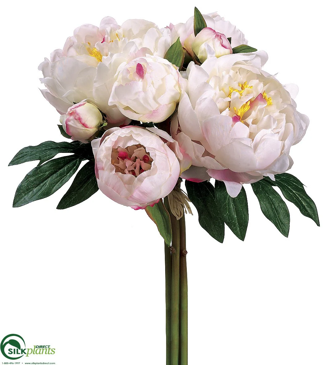 Silk Plants Direct Peony Bouquet - Pink Dark - Pack of 6