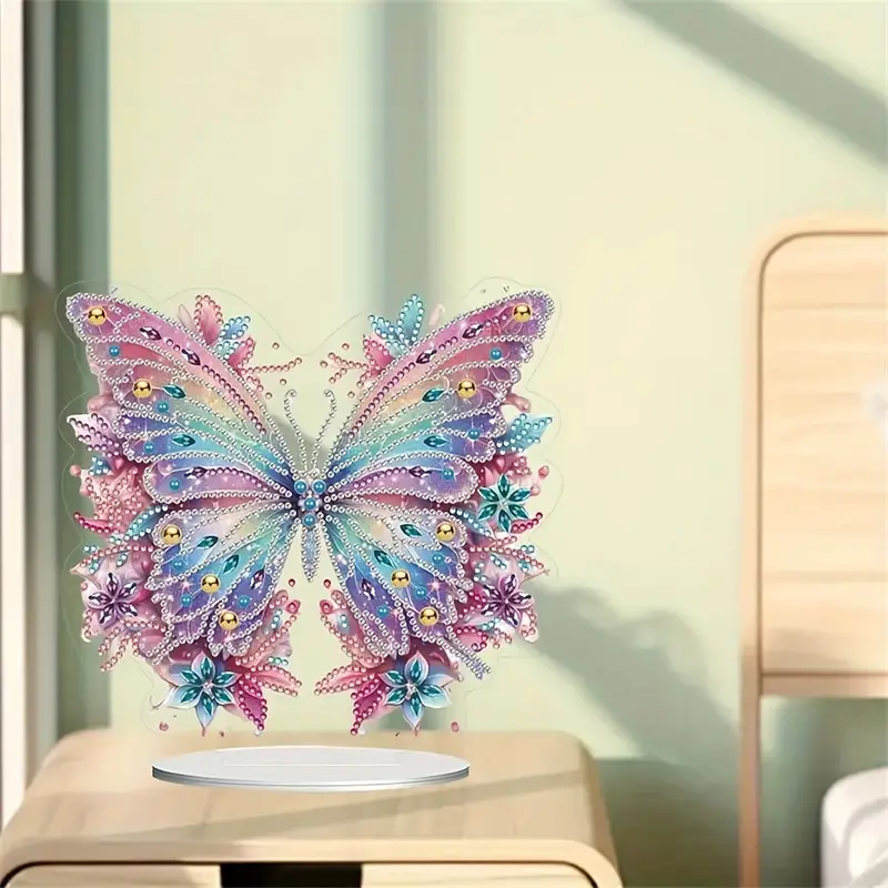 DIY Diamond Painting Desktop Decoration - Pink Butterfly