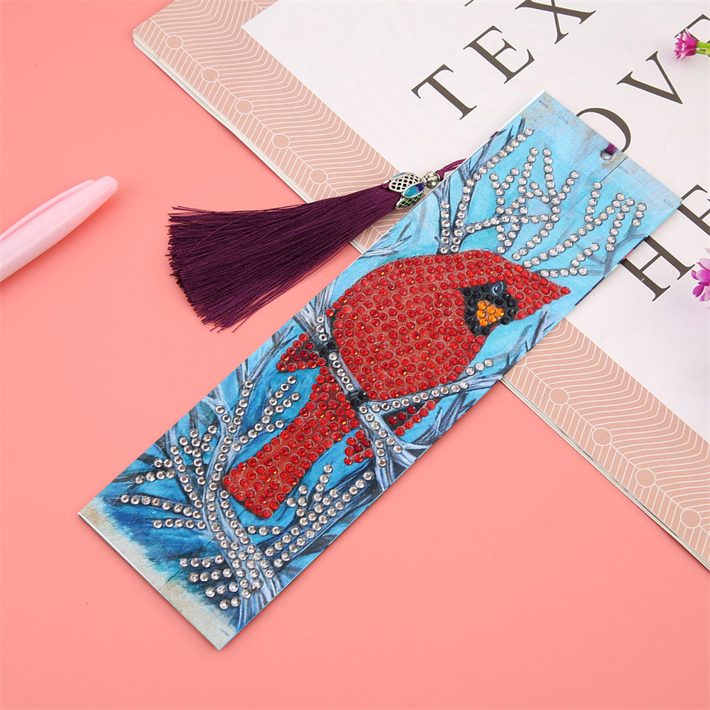 DIY Diamond Painting Bookmarks - Red Bird