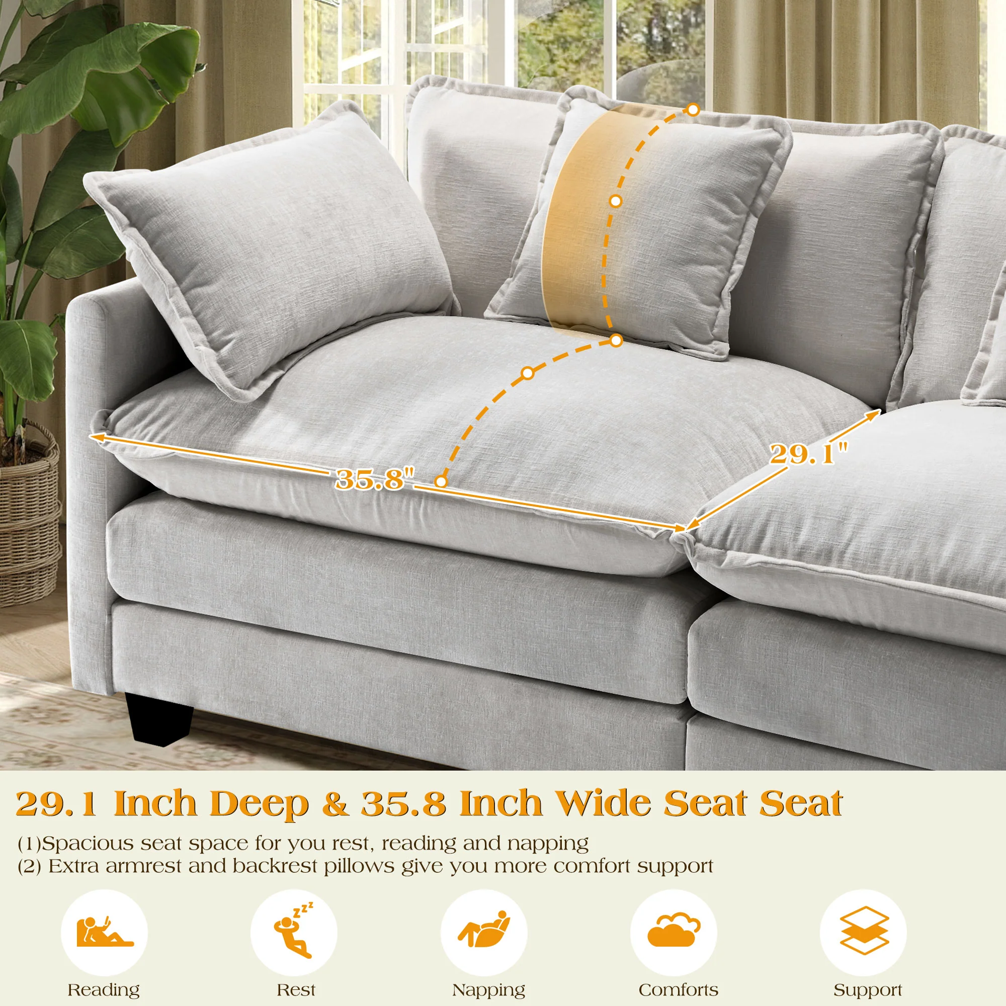 Luxury Thickened Cushion Modular Sofa