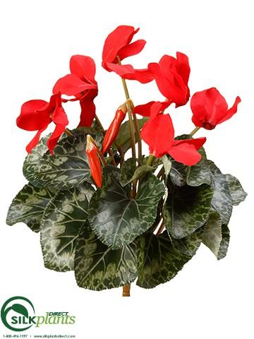 Silk Plants Direct Cyclamen Bush - Cream White - Pack of 12