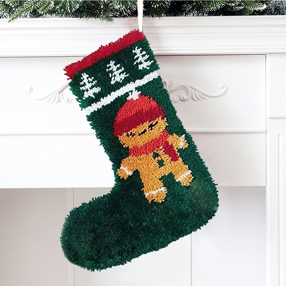 Cute Character Christmas Stocking DIY Latch Hook Kits for Beginners