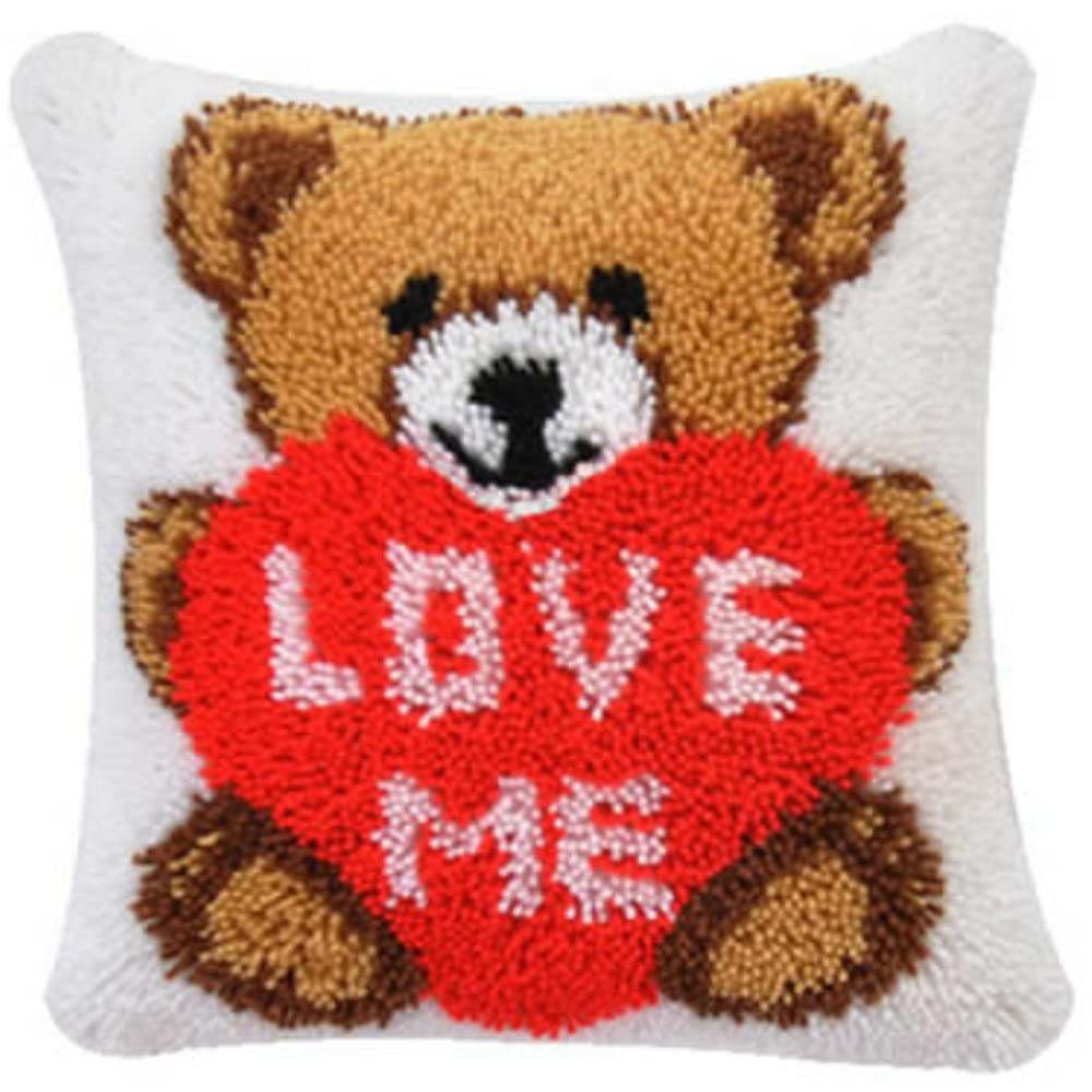 Bear Pillowcase Latch Hook Kits for Beginners