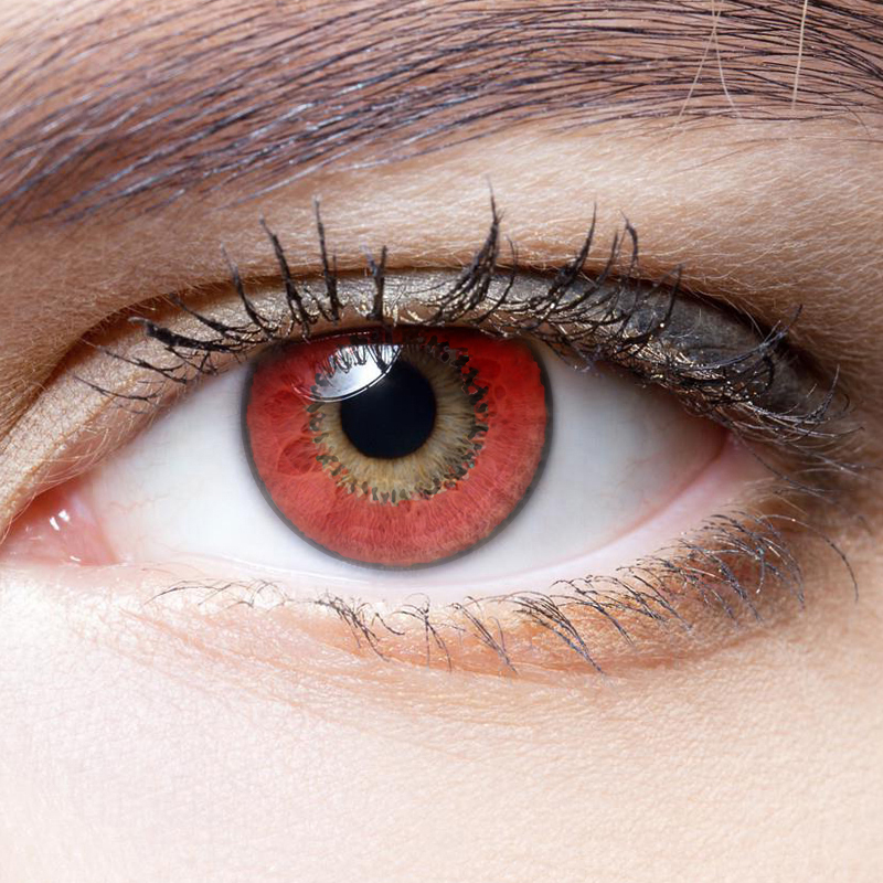 NEBULALENS Harajuku Storm Red Yearly Prescription Colored Contact Lenses - NEBULALENS