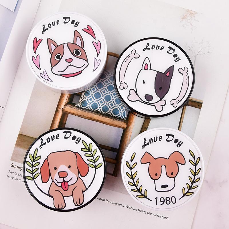 Round Acrylic Patch Cute Dog Contact Lens Case - NEBULALENS