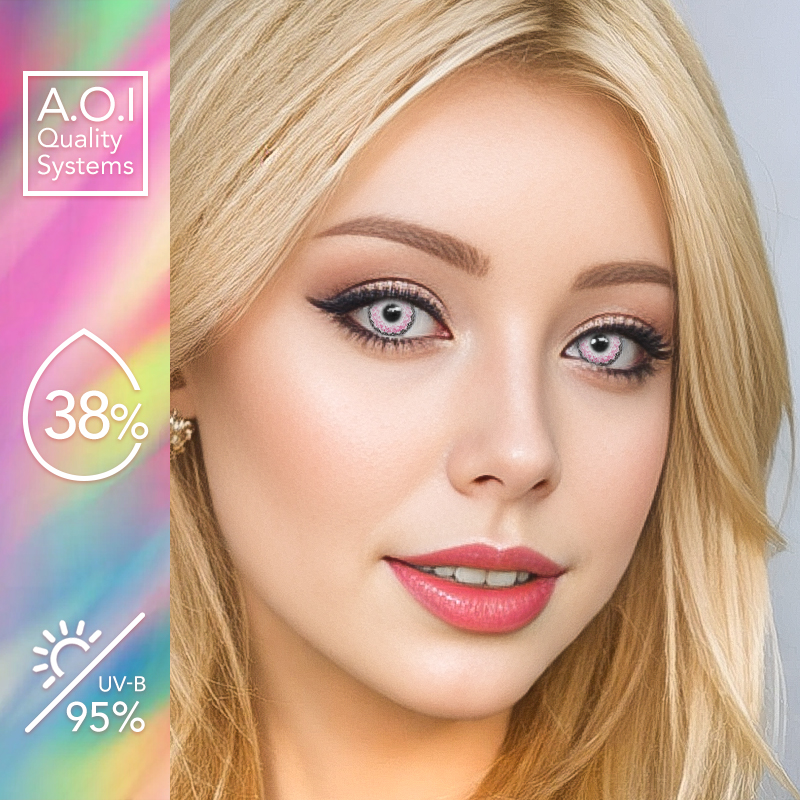 NEBULALENS Muse Pink Yearly Prescription Colored Contact Lenses - NEBULALENS