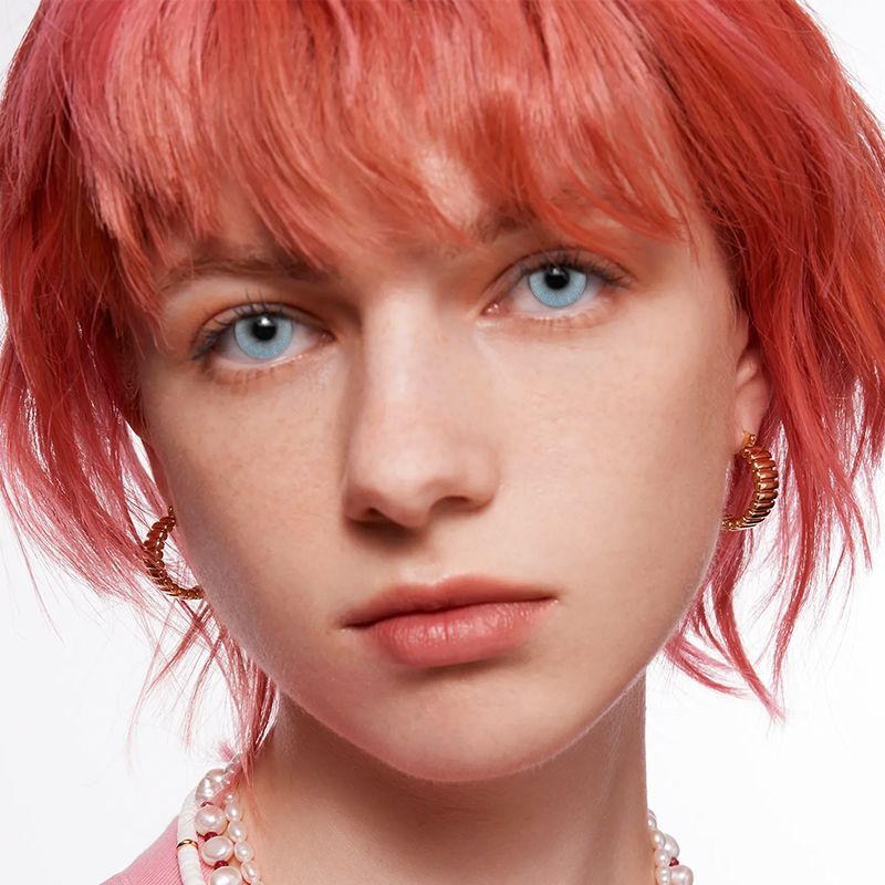 NEBULALENS Crystal Clear Blue Yearly Prescription Colored Contact Lenses - NEBULALENS