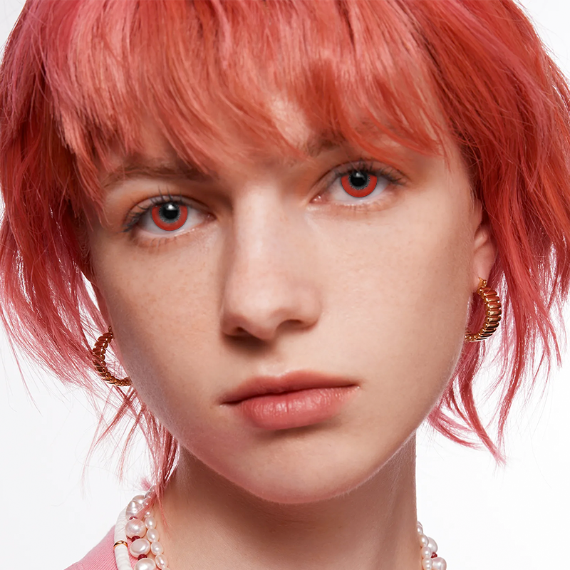 NEBULALENS Harajuku Storm Red Yearly Prescription Colored Contact Lenses - NEBULALENS