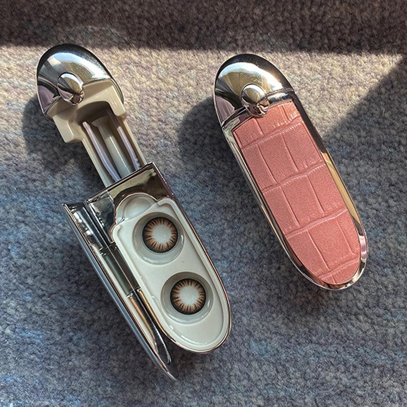 Lipstick Lens Case Shiny Colored Contact Lens Box - NEBULALENS