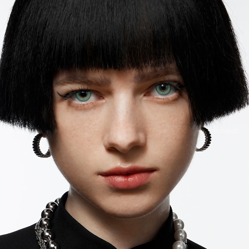 NEBULALENS Harajuku Storm Green Yearly Prescription Colored Contact Lenses - NEBULALENS