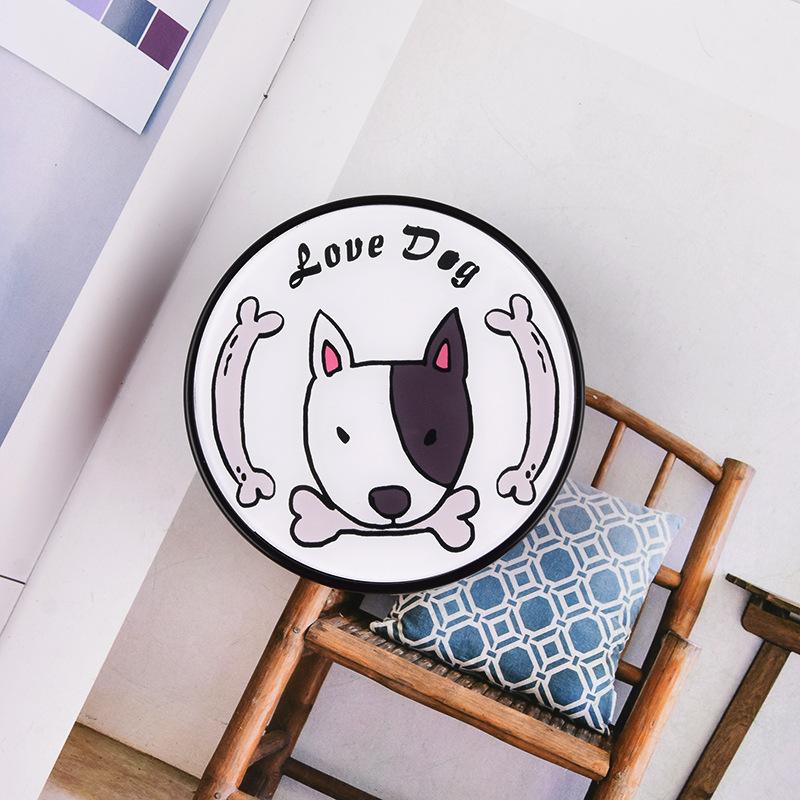 Round Acrylic Patch Cute Dog Contact Lens Case - NEBULALENS