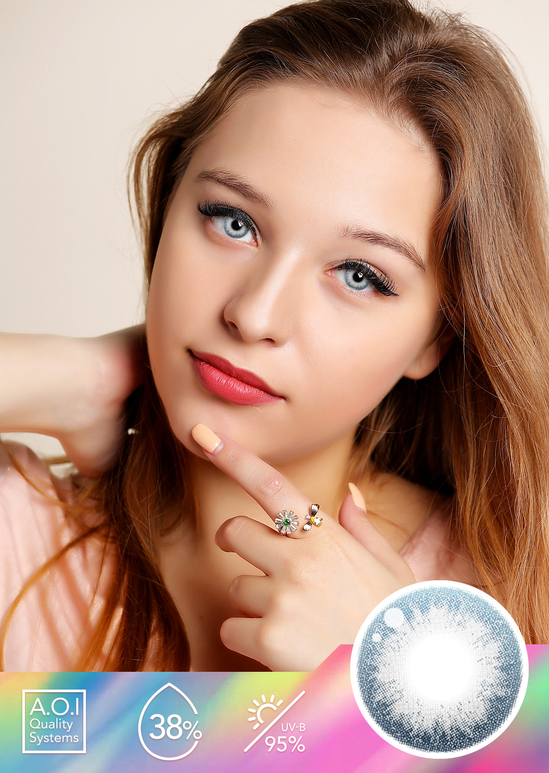 NEBULALENS Ice Mint Yearly Prescription Colored Contact Lenses - NEBULALENS