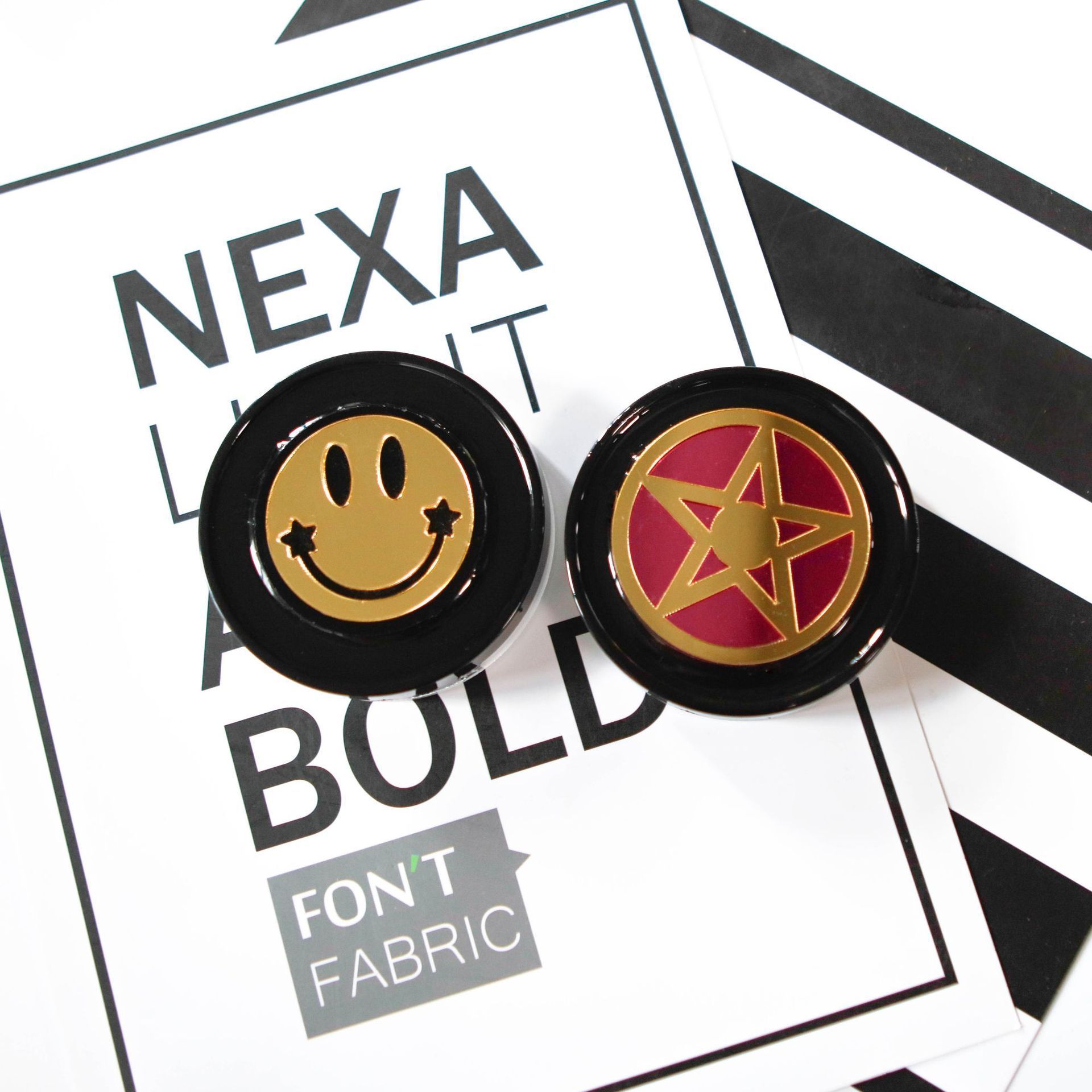 Smile Face Colored Contact Case Five-Pointed Star Simple Portable Beauty Contact Lenses Care Box - NEBULALENS