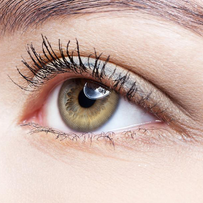 NEBULALENS Half Moon High Glossy Brown Yearly Prescription Colored Contact Lenses - NEBULALENS