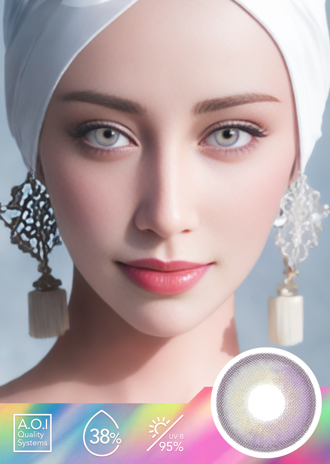 NEBULALENS Wine-Juniper Purple Yearly Prescription Colored Contact Lenses - NEBULALENS