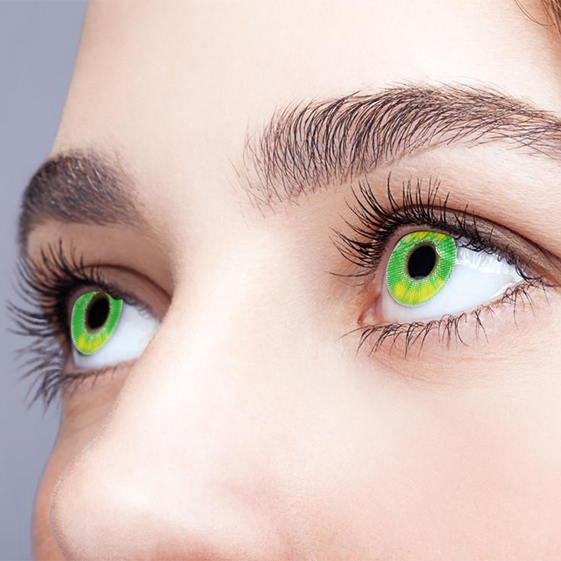 NEBULALENS Boundless Fire Eye Green Colored Contact Lenses - NEBULALENS
