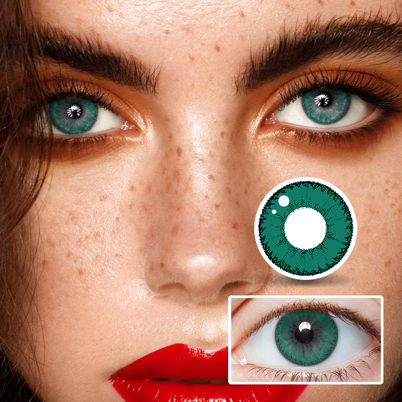 NEBULALENS Little Devil Green Colored Contact Lenses - NEBULALENS
