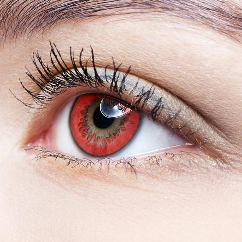 NEBULALENS Harajuku Storm Red Yearly Prescription Colored Contact Lenses - NEBULALENS