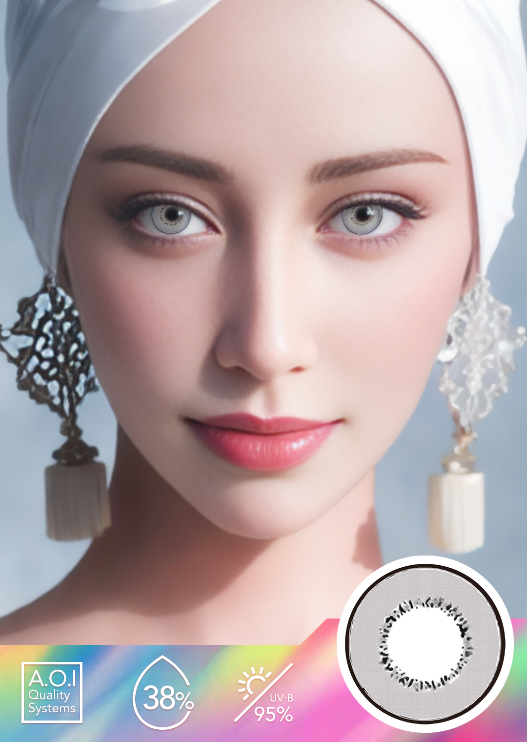 NEBULALENS Harajuku Storm Gray Yearly Prescription Colored Contact Lenses - NEBULALENS