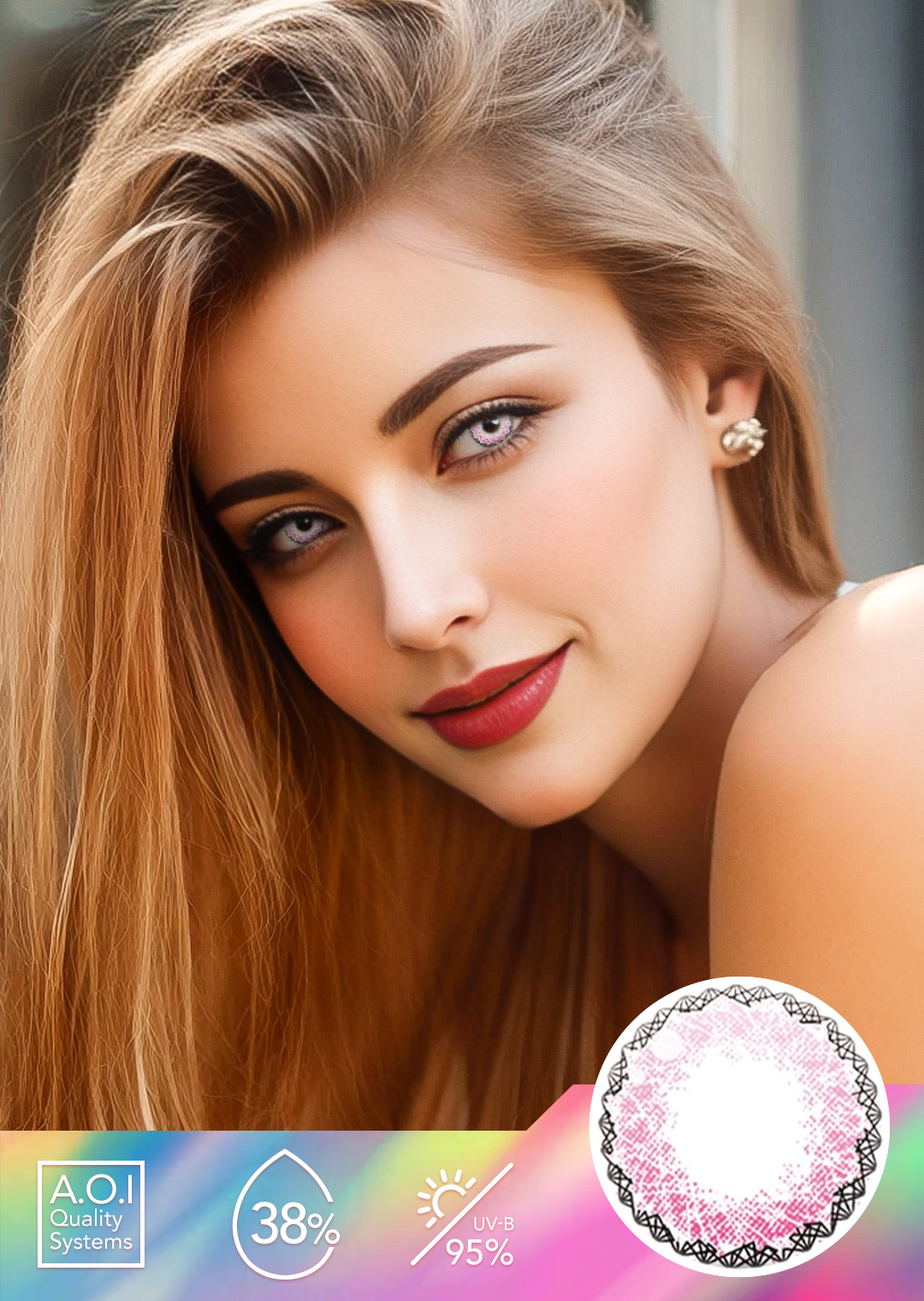 NEBULALENS Muse Pink Yearly Prescription Colored Contact Lenses - NEBULALENS