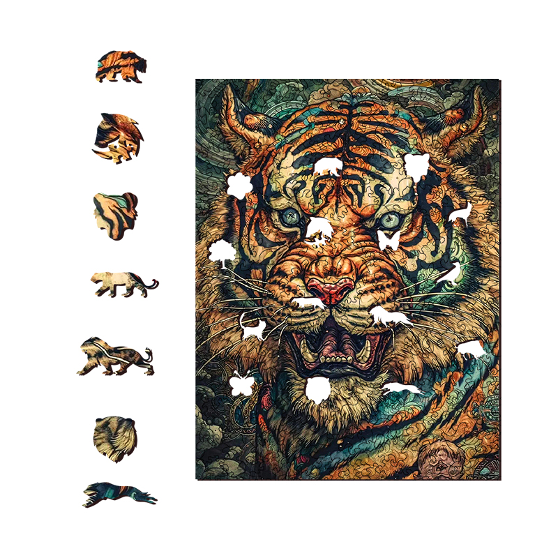 Northeast Tiger Wooden Jigsaw Puzzle for adults Kids Premium Wild ...