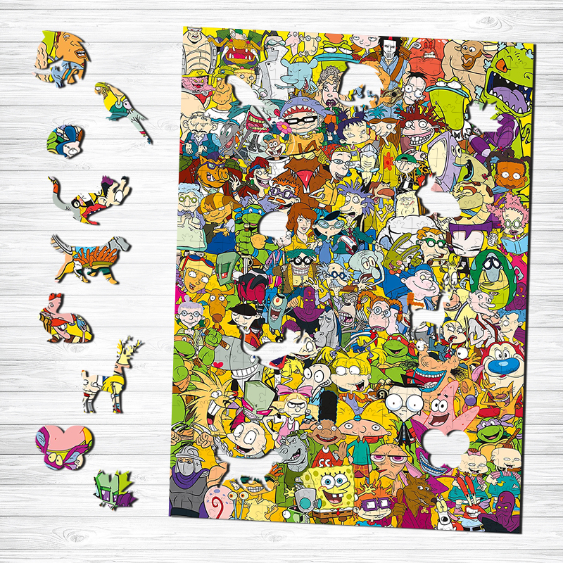 SpongeBob SquarePants Cartoon Wooden Jigsaw Puzzle for adults Kids ...