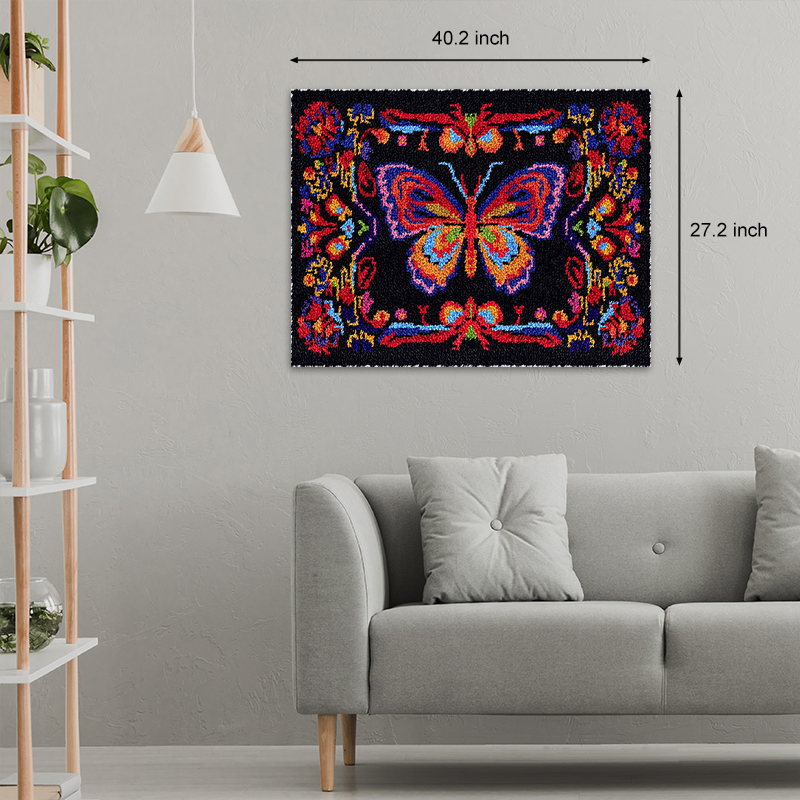 [Large Size] Dark Butterfly - Latch Hook Rug Kit