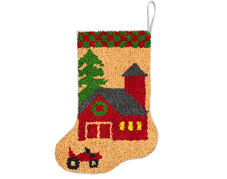 House Christmas Stocking DIY Latch Hook Kits for Beginners