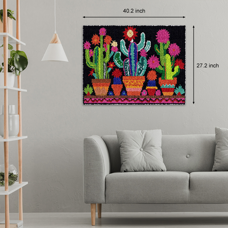 [Large Size] Three Cactus - Latch Hook Rug Kit