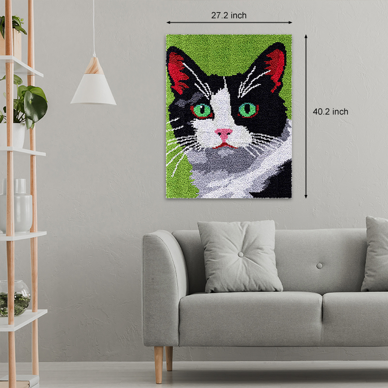[Large Size] Black Cat - Latch Hook Rug Kit