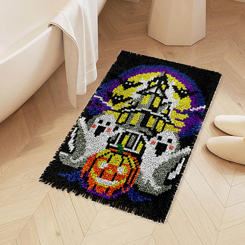 Halloween Ghost Pumpkin - Latch Hook Rug Kits