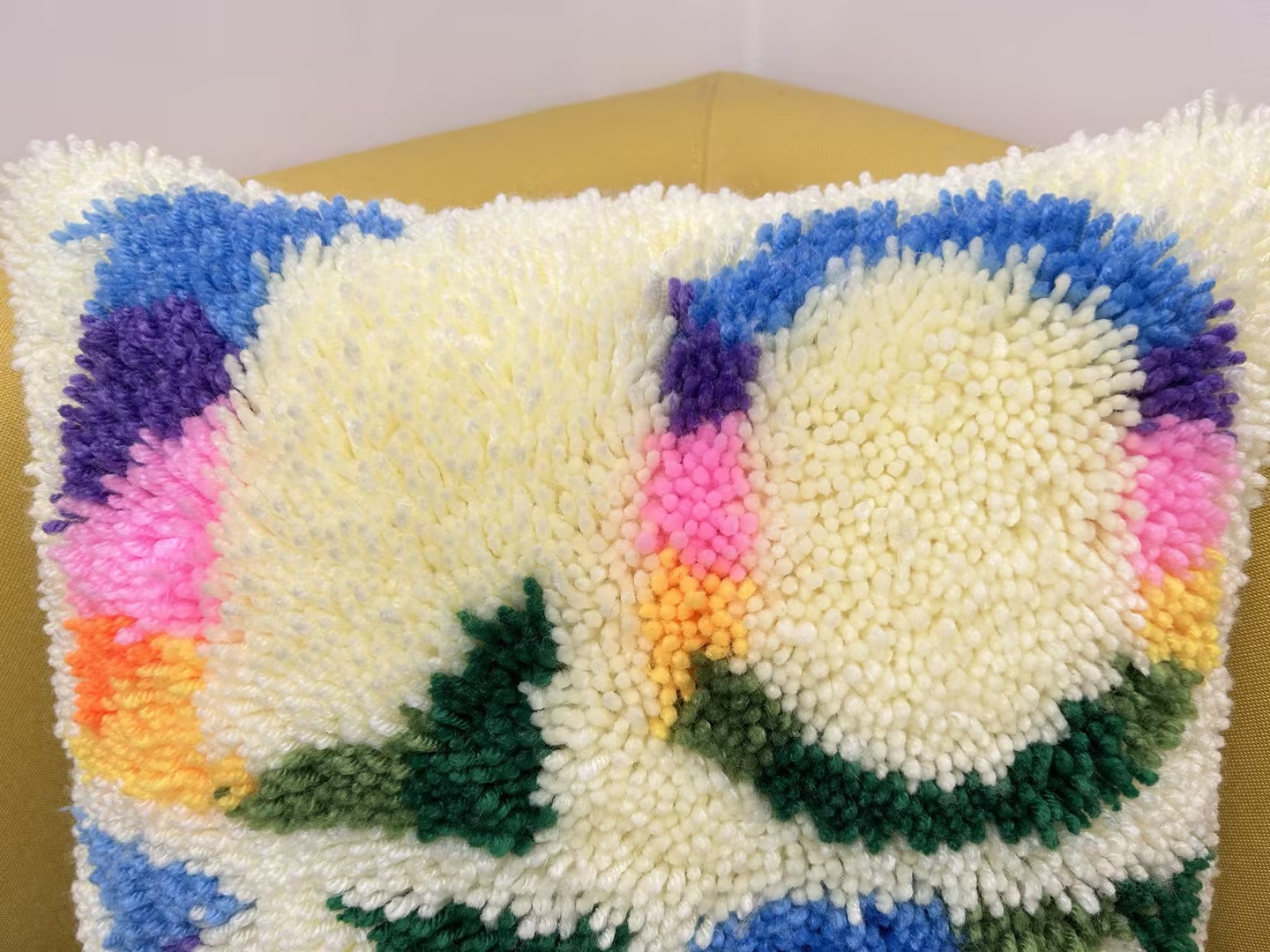 Colorful Love Latch Hook Pillow Kit for Adult, Beginner and Kid