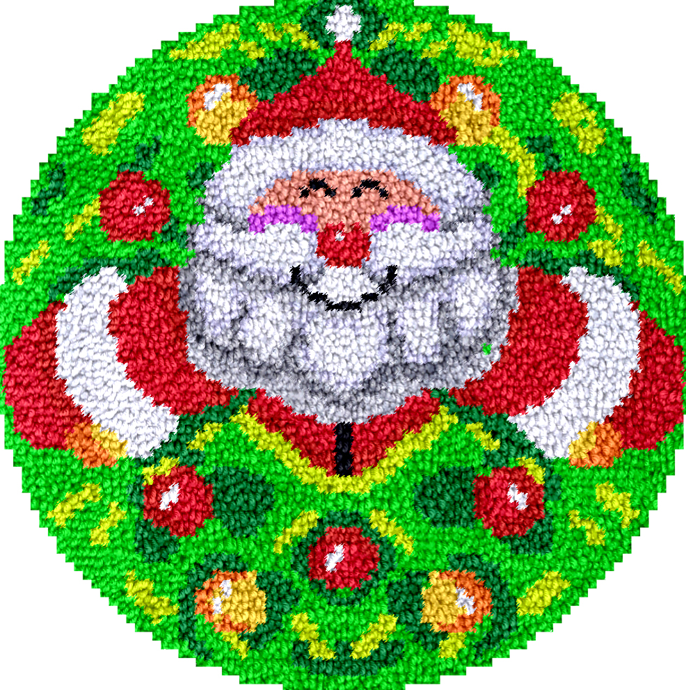 Happy Santa Rug Latch Hook Kit for Beginners