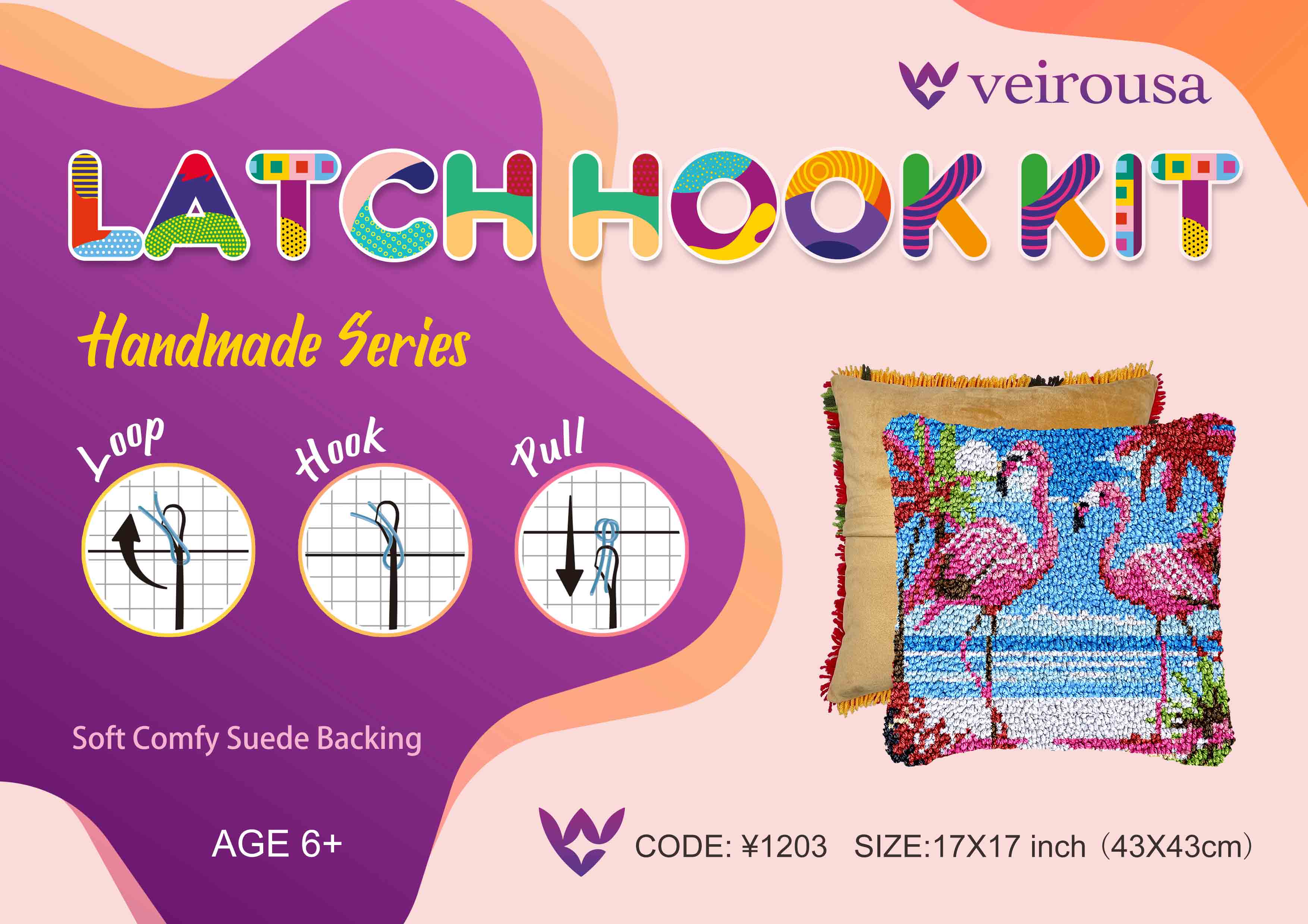 Tropical Flamingos - Latch Hook Kit