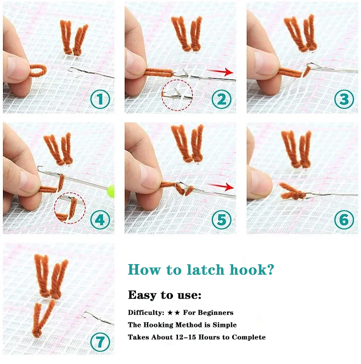 Patriotic Eagle Pillowcase Latch Hook Kit for Adult, Beginner and Kid