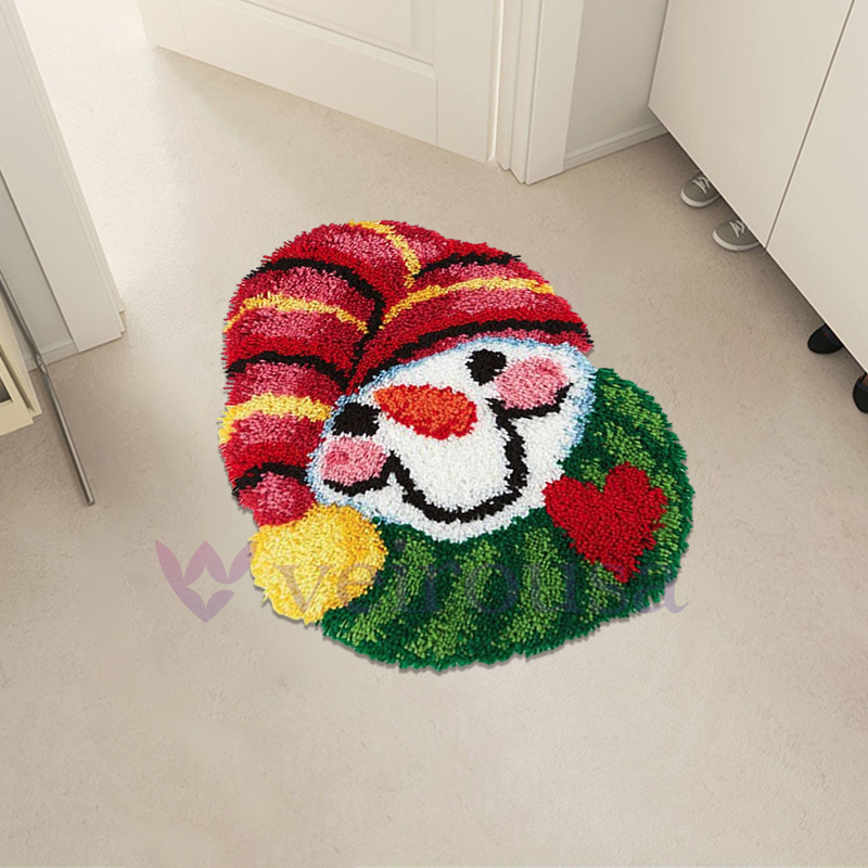 Love Snowman Rug Latch Hook Kit for Beginners