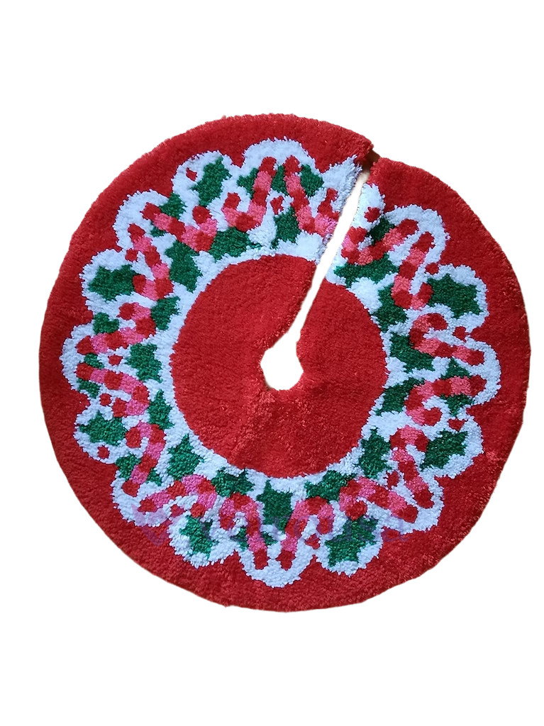 Candy Christmas Tree Skirts Latch Hook Kit for Beginner