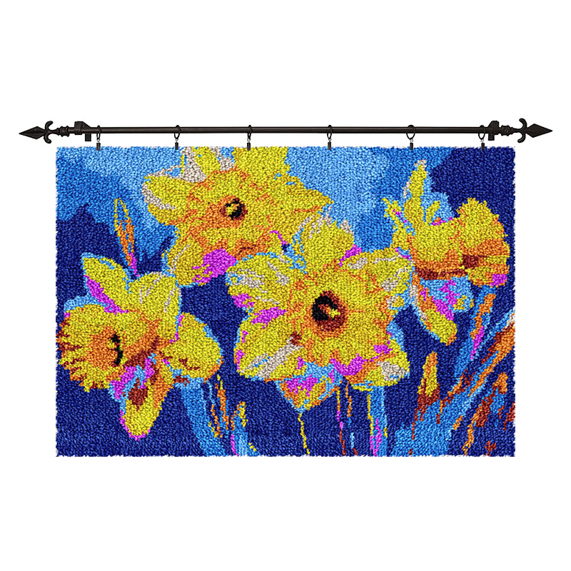 [Large Size] Yellow Petunia - Latch Hook Rug Kit